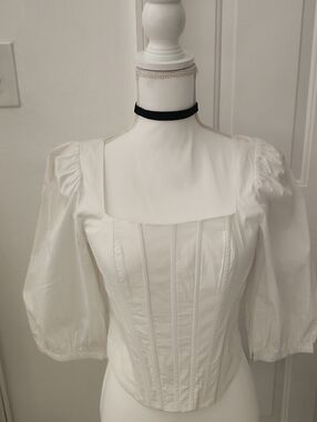 Jason Wu Cream Structured Corset Blouse